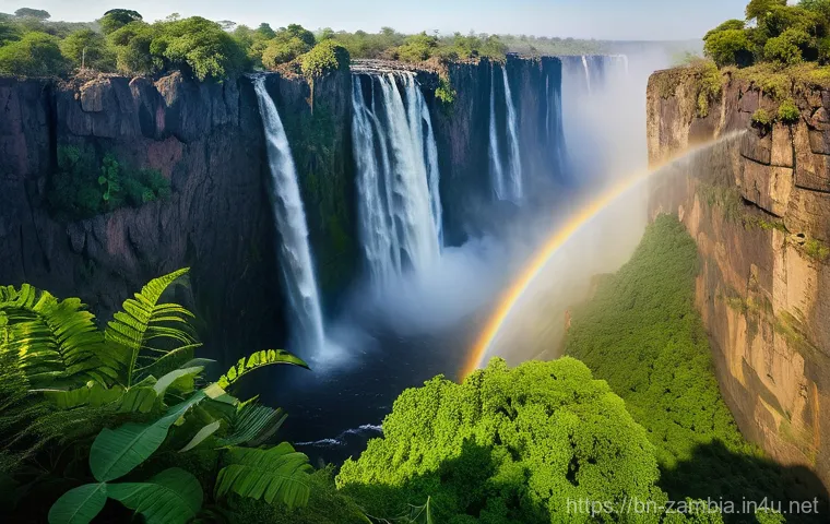 잠비아 생활 방식 - Prompt 1: "The Majestic Victoria Falls and Zambian Wildlife"**