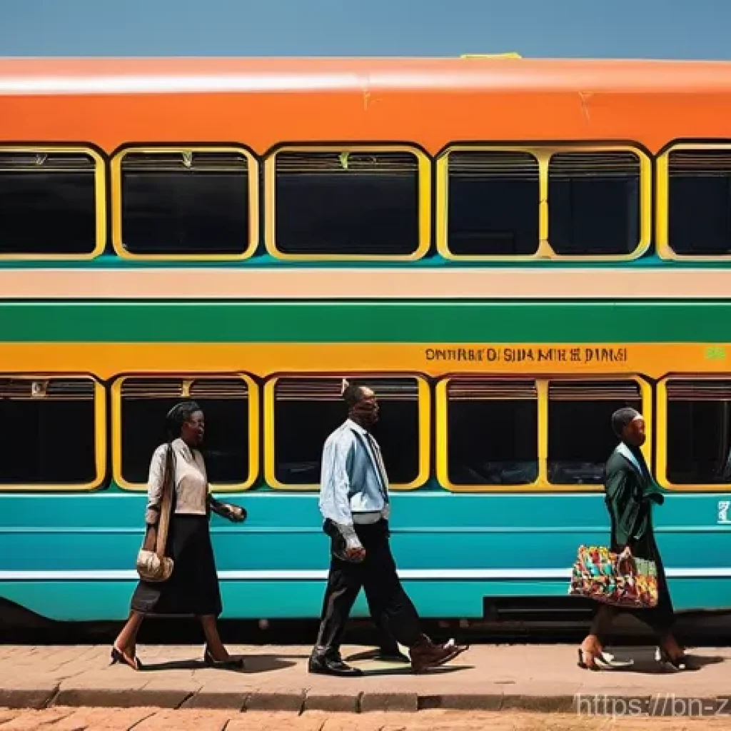 잠비아 대통령 - **Prompt:** A vibrant, bustling urban cityscape in Zambia, showcasing economic prosperity and innova...